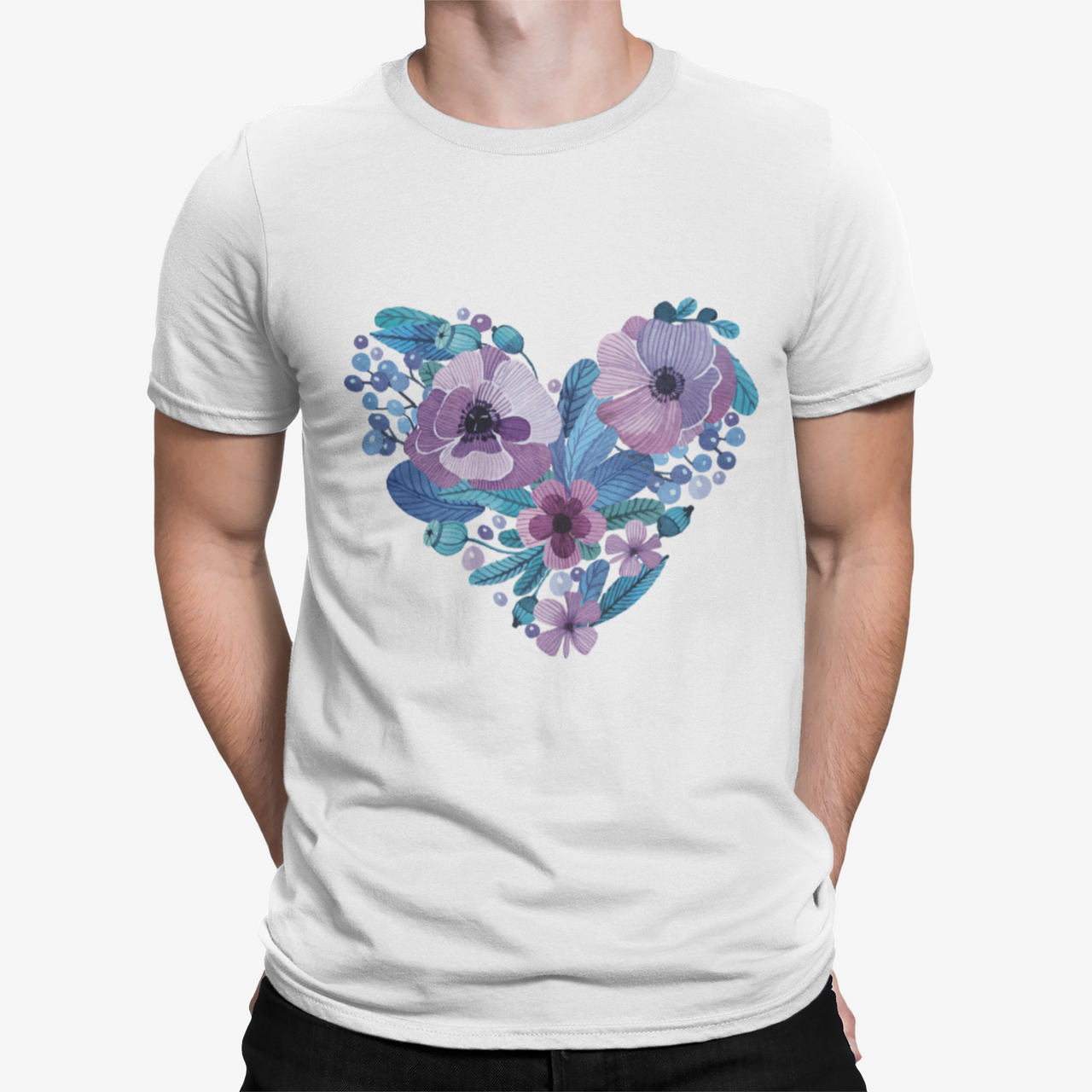 Camiseta Corazón Florido