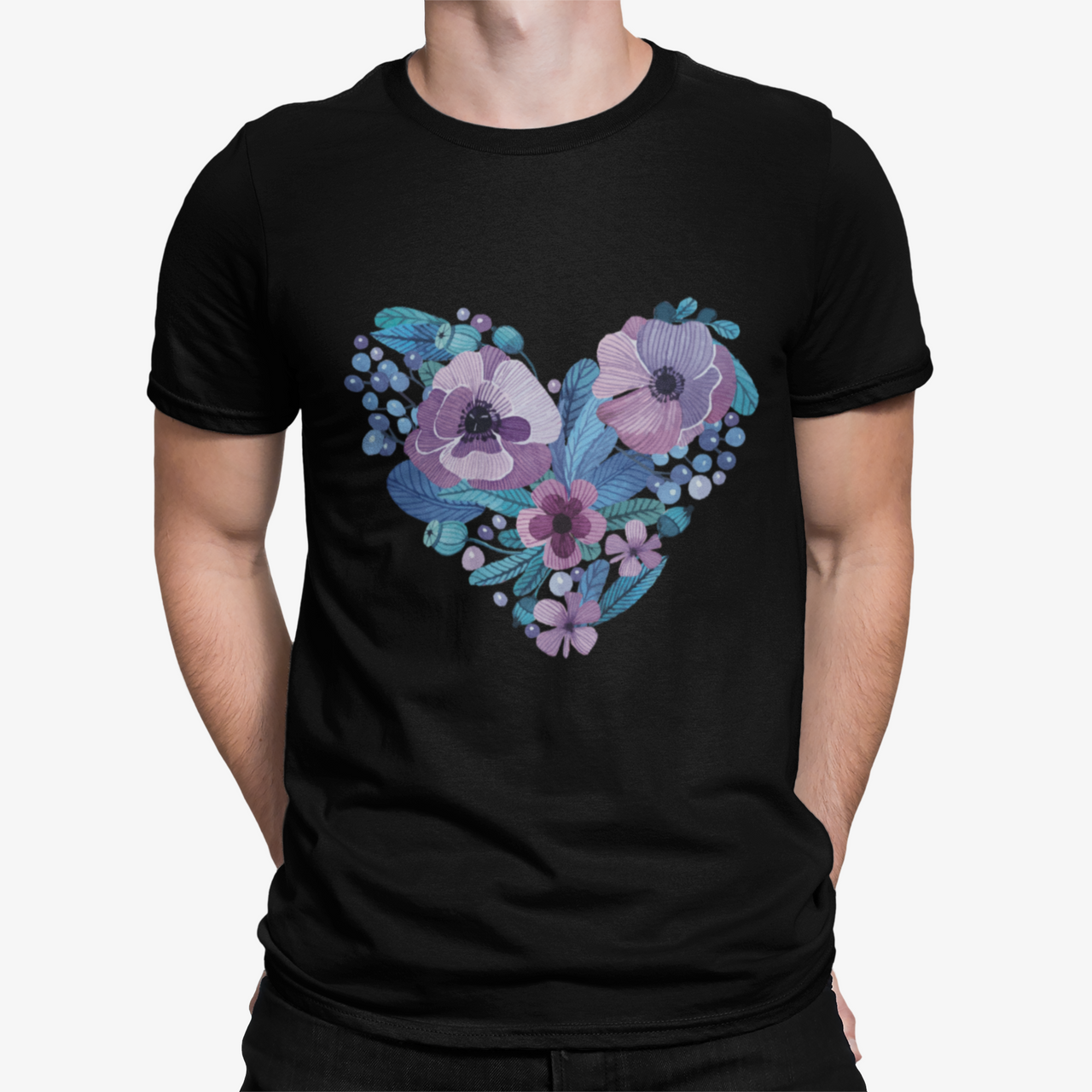 Camiseta Corazón Florido