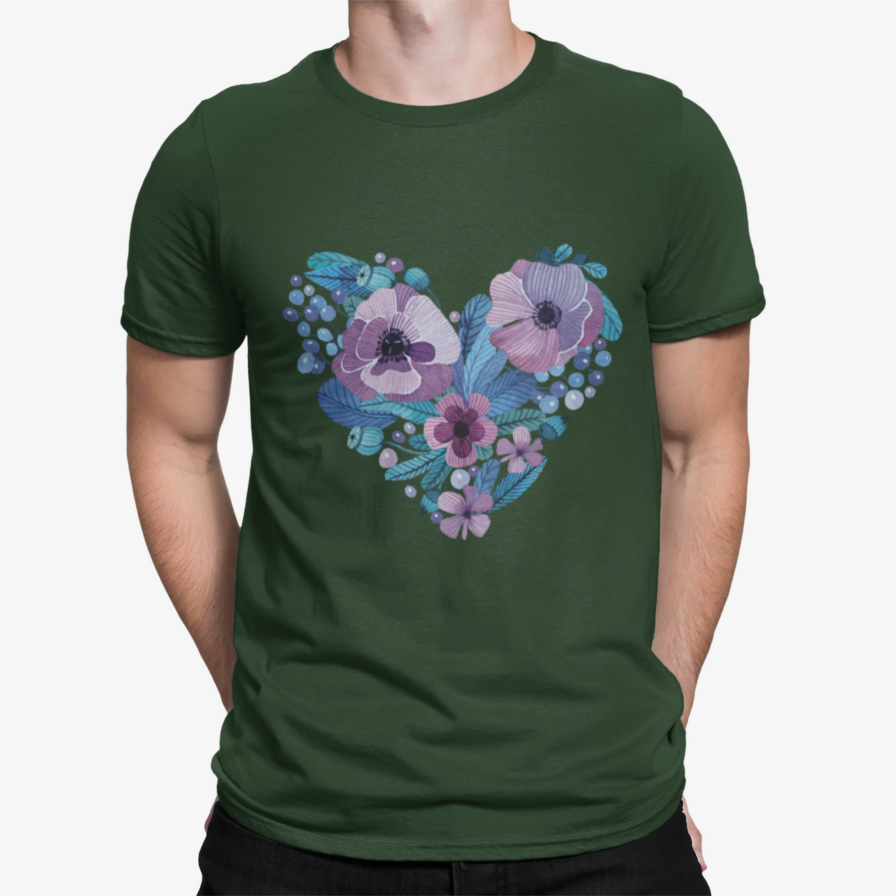 Camiseta Corazón Florido