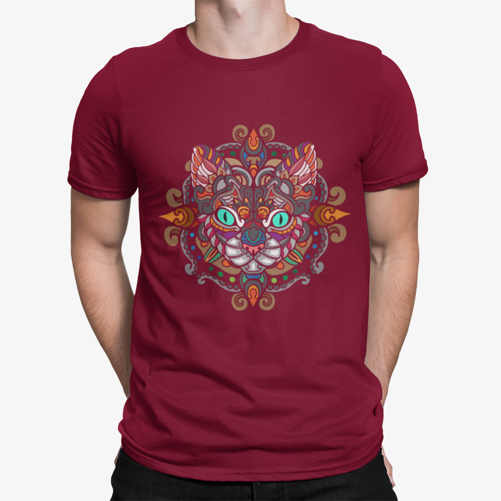 Camiseta Gato Mandala