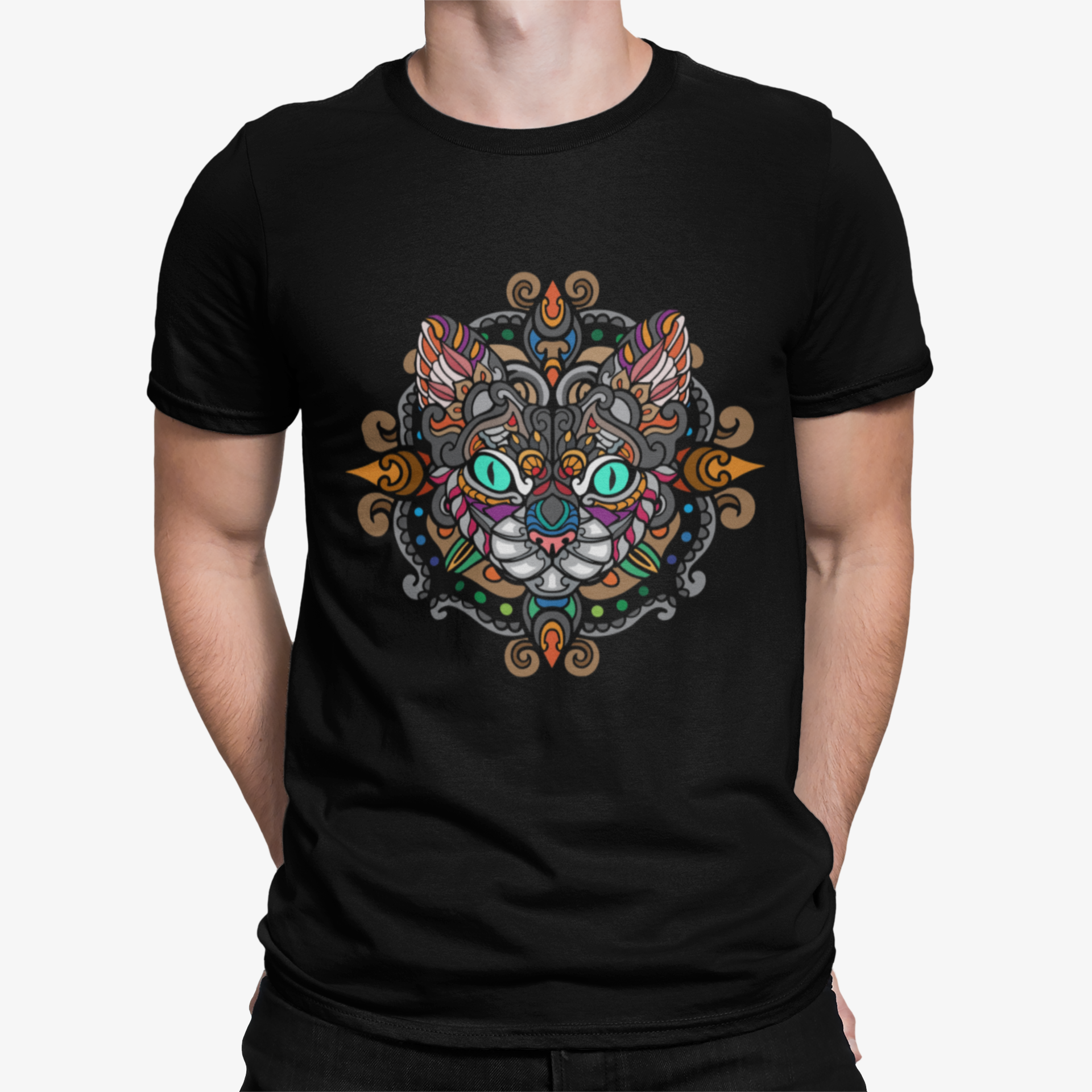 Camiseta Gato Mandala